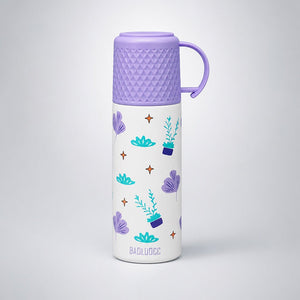 Little Surprise Box Blue Checks Stainless Steel Thermos Water Bottle | The Mom Store - Purple Water Bottle
