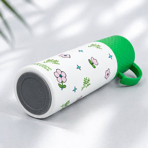 Little Surprise Box Blue Checks Stainless Steel Thermos Water Bottle | The Mom Store - Green Water Bottle