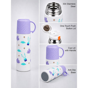 Little Surprise Box Blue Checks Stainless Steel Thermos Water Bottle | The Mom Store - Purple Water Bottle