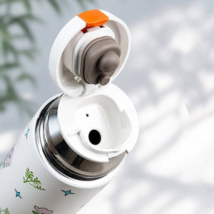 Little Surprise Box Blue Checks Stainless Steel Thermos Water Bottle | The Mom Store - Green Water Bottle
