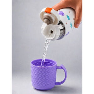 Little Surprise Box Blue Checks Stainless Steel Thermos Water Bottle | The Mom Store - Purple Water Bottle