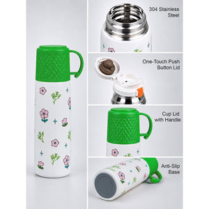 Little Surprise Box Blue Checks Stainless Steel Thermos Water Bottle | The Mom Store - Green Water Bottle