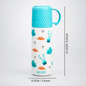 Little Surprise Box Blue Checks Stainless Steel Thermos Water Bottle | The Mom Store - Blue Water Bottle
