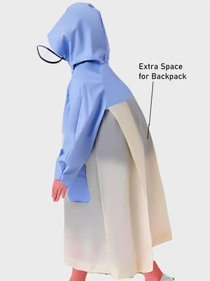 Little Surprise Box, Blue & Cream Dual color Long style Raincoat for Kids - LSB - RC - BLUCRM - DUAL - 2XL