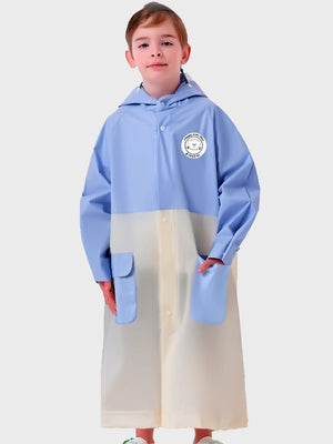 Little Surprise Box, Blue & Cream Dual color Long style Raincoat for Kids - LSB - RC - BLUCRM - DUAL - 2XL