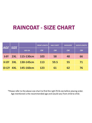 Little Surprise Box, Blue & Cream Dual color Long style Raincoat for Kids - LSB - RC - BLUCRM - DUAL - 2XL