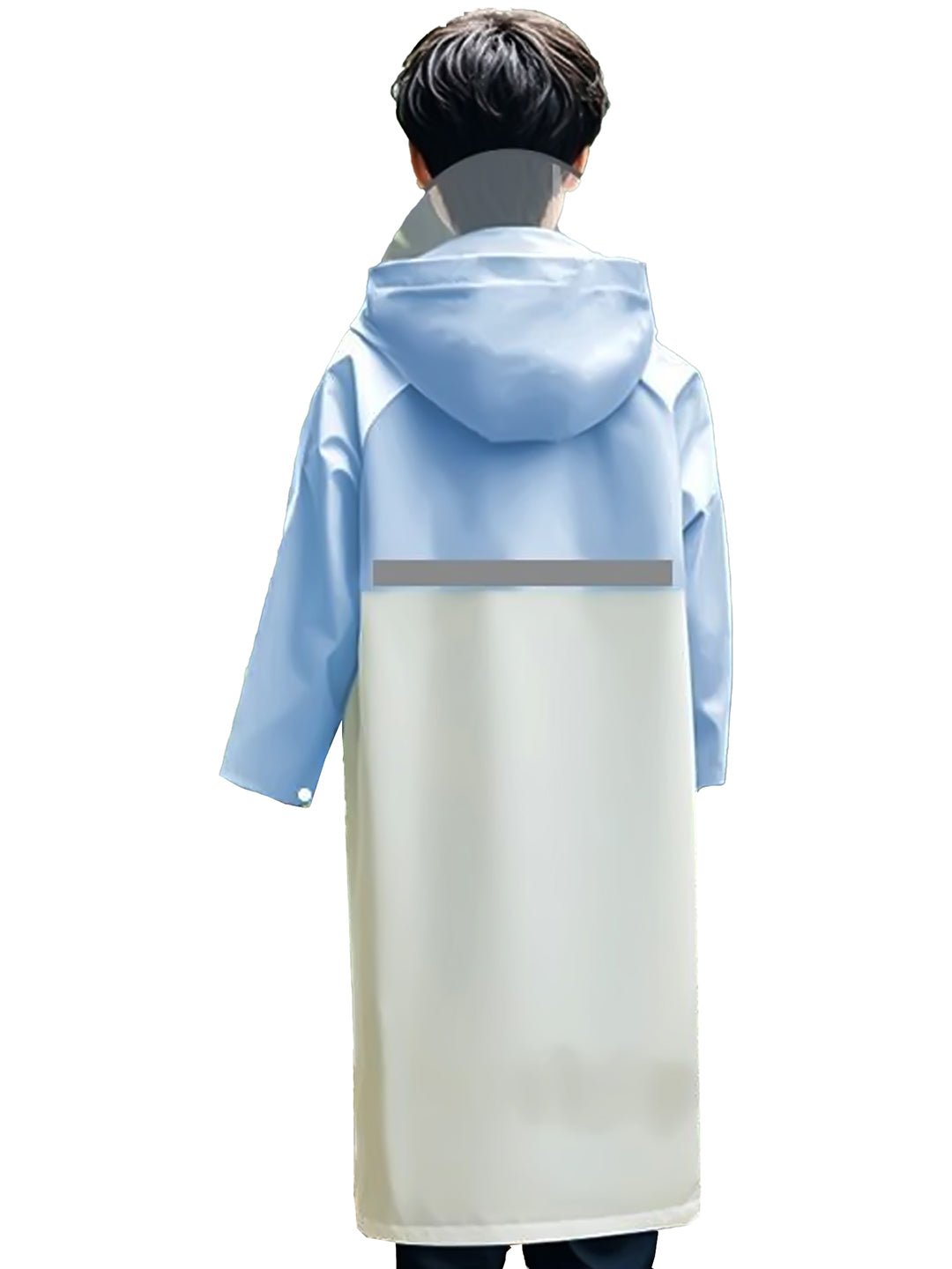 Little Surprise Box, Blue & Cream Dual color Long style Raincoat for Kids - LSB - RC - BLUCRM - DUAL - 2XL