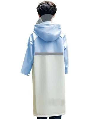 Little Surprise Box, Blue & Cream Dual color Long style Raincoat for Kids - LSB - RC - BLUCRM - DUAL - 2XL