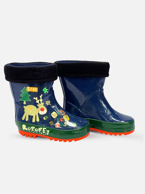 Little Surprise Box Blue Deer Flexible Rubber Rain Gumboots for Toddlers and Kids - 20EURO Kids Gumboots