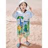 Little Surprise Box Blue Dino Lightweight Microfibre Hooded Swim Poncho/ beach coverup towel for Kids - LSB-SW-PNCHODINO100