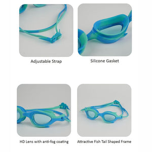 Little Surprise Box Blue Fishtail Swim Goggles | The Mom Store - 3 - 8 years Swim Goggles