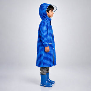 Little Surprise Box Blue Gingham Raincoat | The Mom Store - L Kids Raincoat