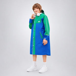 Little Surprise Box Blue Green Raincoat | The Mom Store - L Kids Raincoat