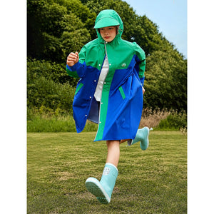 Little Surprise Box Blue Green Raincoat | The Mom Store - L Kids Raincoat