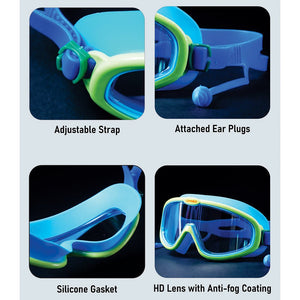 Little Surprise Box Blue Green Swim Goggles | The Mom Store - Swim Goggles