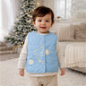 Little Surprise Box Blue Hello Teddy Reversible Sleeveless Winter Jacket for Kids - 2 - 3Y Kids Sweater