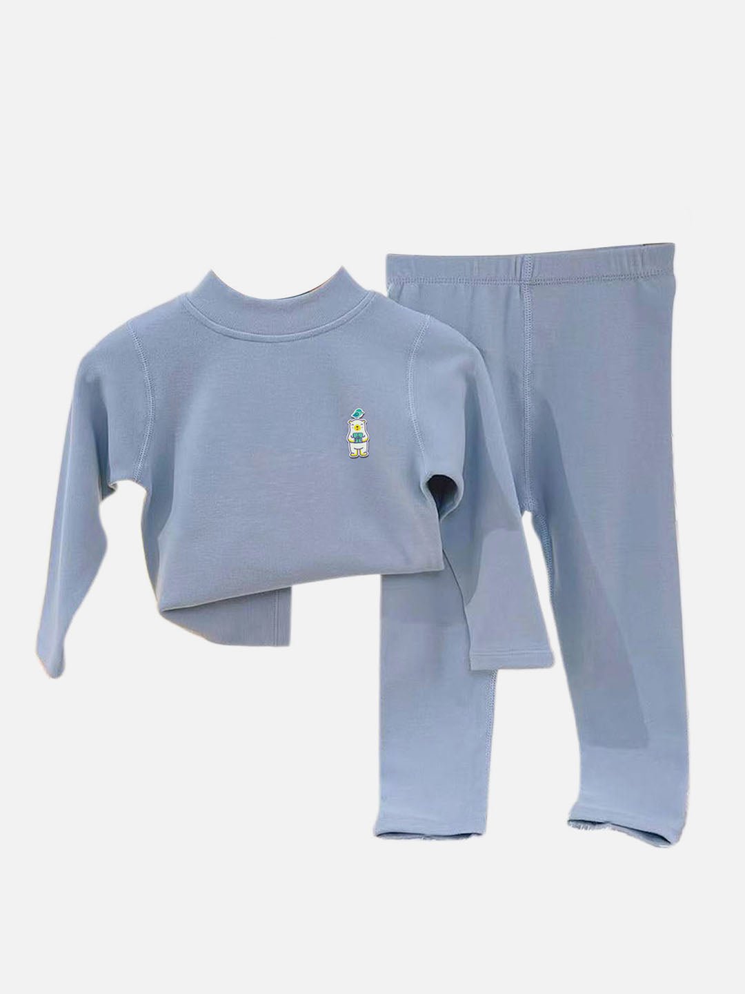 Little Surprise Box Blue Kelly Crew Neck Upper & Lower Body Thermal Winter Warmers For Kids - Set Of 2 Pcs - LSB - THM - BLUEKELLY - 2 - 3YR