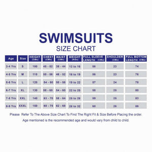 Little Surprise Box Blue Leaf Print Full Length Kids Swimwear Set (UPF 50+) - 3 - 4 Years Kids Swimwear