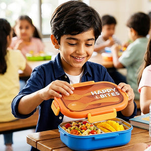 Little Surprise Box Blue Lid Bento Lunch Box | The Mom Store - Orange Lunch Box