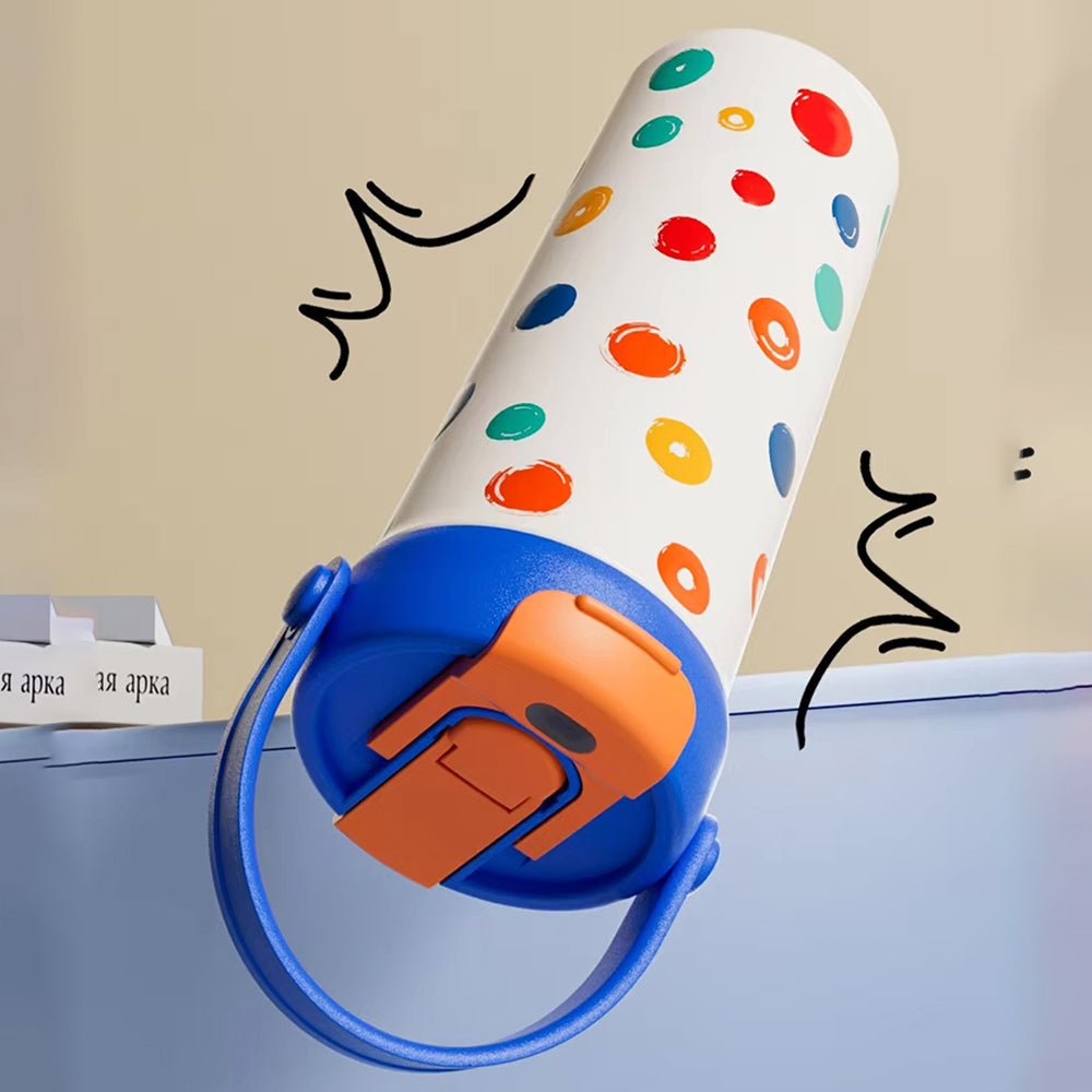 Little Surprise Box Blue & Multi Polka Stainless Steel Tumbler Bottle – 650ml - Water Bottle