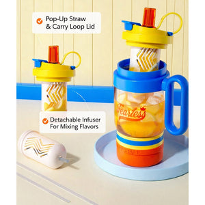 Little Surprise Box Blue - Orange 4 - in - 1 Water Bottle & Snack Box (1000ml) - Water Bottle
