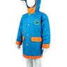 Little Surprise Box, Blue Orange Dino Digger knee length raincoat for kids - LSB - RC - BLUORN - DINODIG - LK - S