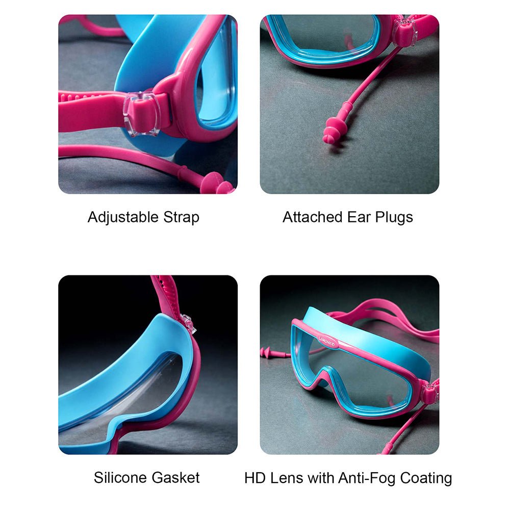 Little Surprise Box Blue & Pink Anti - Fog UV Protection Leakproof Swim Goggles for Kids, 7–15 Years - Swim Goggles