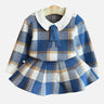 Little Surprise Box Blue Plaid Peter Pan collar 2 pcs - LSB - 2PCSKRT - BLUPLAID - 2 - 3Y