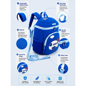 Little Surprise Box Blue Plane Kids Backpack | The Mom Store - Back To School