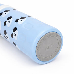 Little Surprise Box Blue Puppy Stripes Cap Series, Stainless Steel Kids Water Bottle, 520ml - Water Bottle-Silicon padded base