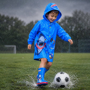 Little Surprise Box Blue Shark Raincoat | The Mom Store - 3-4 Years Monsoon Wear
