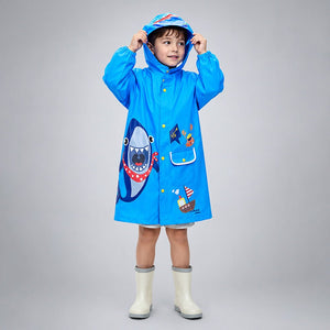 Little Surprise Box Blue Shark Raincoat | The Mom Store - 3-4 Years Monsoon Wear