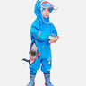 Little Surprise Box Blue Shark Theme All Over Jumpsuit / Playsuit Raincoat for Kids - LSB-S4-JS-BLUESHARK-SMALL