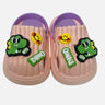 Little Surprise Box Blue Smilie Dino Slip on Clogs/Footwear for Toddlers & Kids - LSB - FW - PNKSMILIE - 24EU