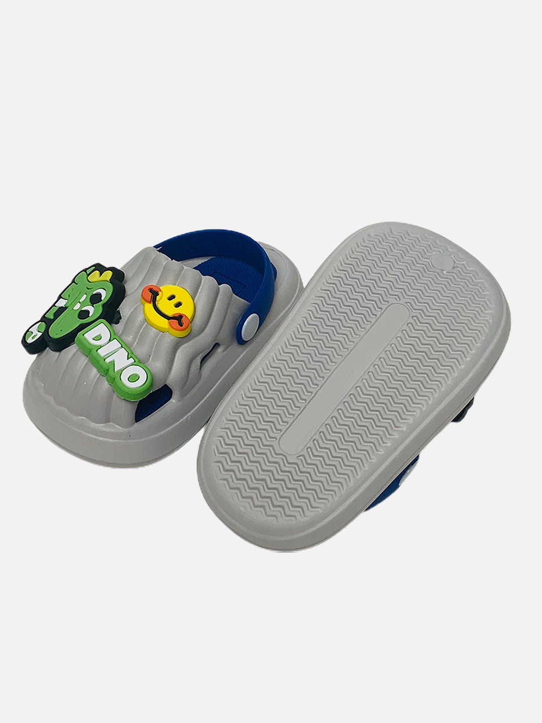 Little Surprise Box Blue Smilie Dino Slip on Clogs/Footwear for Toddlers & Kids. - LSB - FW - BLUESMILIE - 24EU