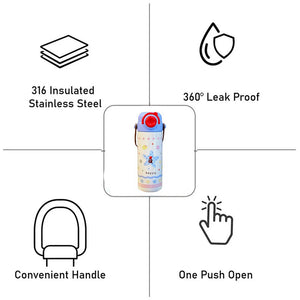 Little Surprise Box Blue Star Sleek Stainless Steel Water Bottle 550ml - Water Bottle