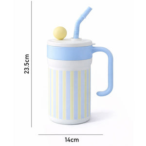 Little Surprise Box Blue Stripes Stainless Steel Tumbler with Infuser – 620ml - Tumbler