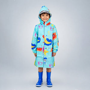 Little Surprise Box Blue Sunshine Doodle Raincoat | The Mom Store - S Kids Raincoat