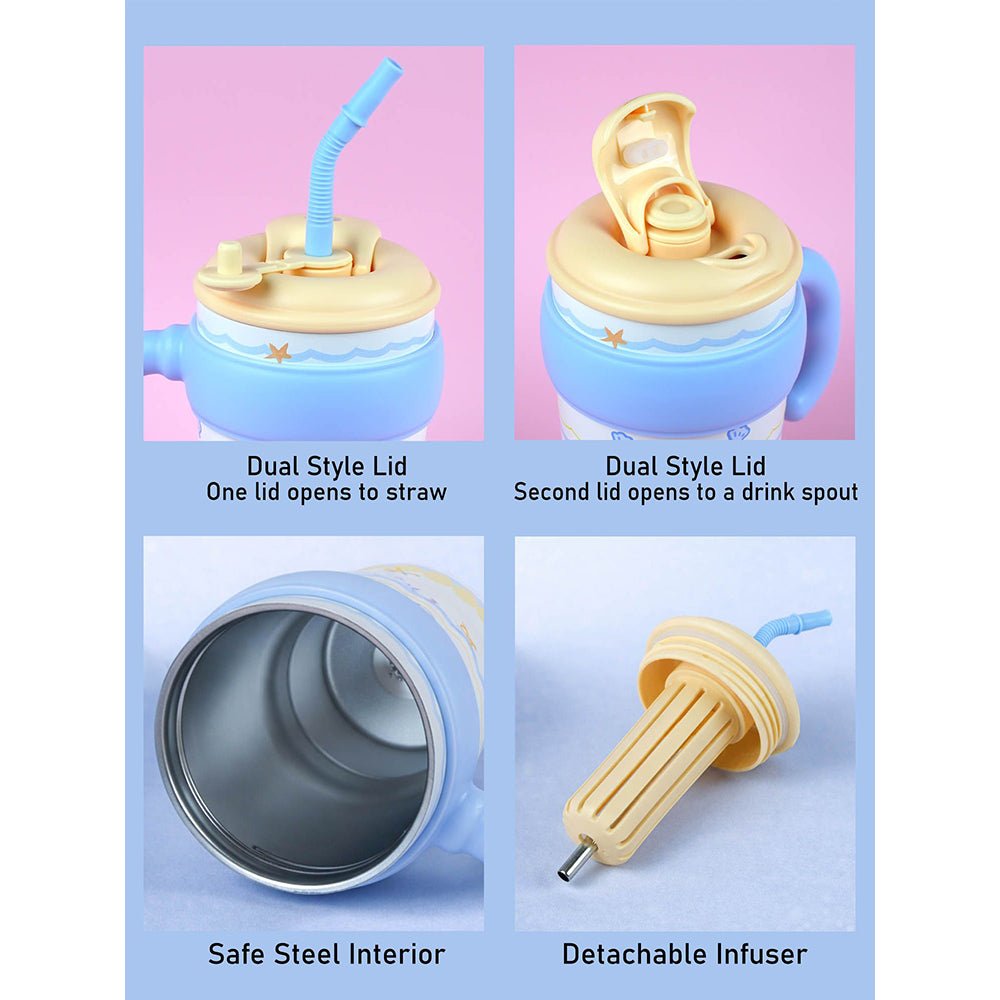 Little Surprise Box Blue Waves Stainless Steel Kids Tumbler Bottle - Tumbler