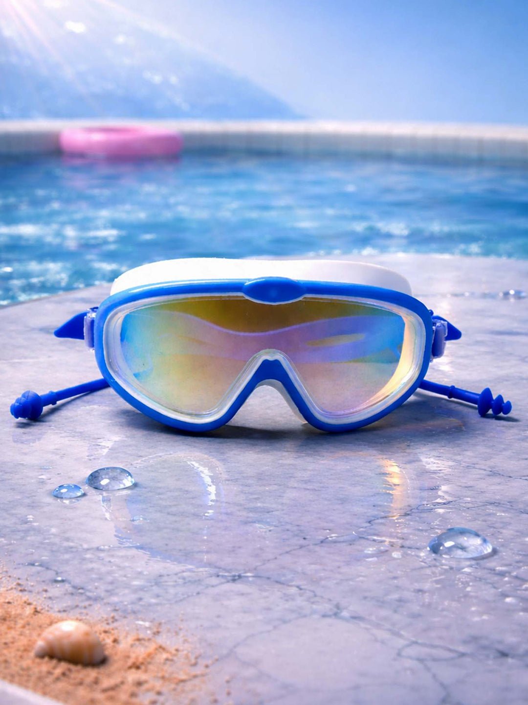 Little Surprise Box Blue & White Anti - Fog UV Protection Leakproof Swim Goggles for Kids, 7–15 Years - Swim Goggles