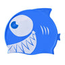 Little Surprise Box, Blue & White Jaw Fish , Silicone Kids Swim Cap, 5 years - 15 years - LSB - SWCAP - BLUWHTEFISH