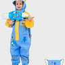 Little Surprise Box, Blue & Yellow Space Full Jumpsuit Style Raincoat for Toddlers and Kids - LSB - JS - BLUYELWSPACE - M
