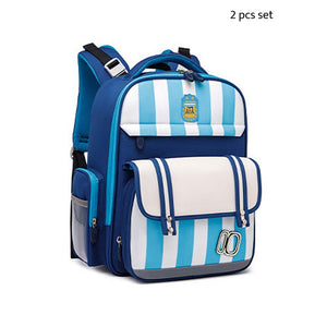 Little Surprise Box Bold Stripes Insulated Lunch bag & Ergonomic School Bag for Kids - LSB-BG-BLUBOLDSTRP
