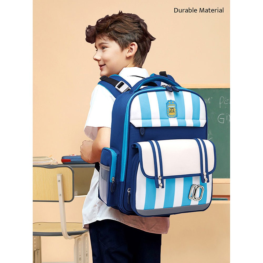 Little Surprise Box Bold Stripes Insulated Lunch bag & Ergonomic School Bag for Kids - LSB-BG-BLUBOLDSTRP