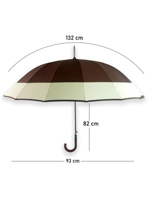 Little Surprise Box Border Large Canopy Size Umbrella for Adults - LSB - UM - BRWN - CRMBORDER
