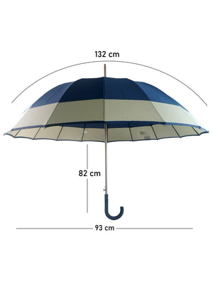 Little Surprise Box Border Large Canopy Size Umbrella for Adults - LSB - UM - NAVY - GREYBORDER