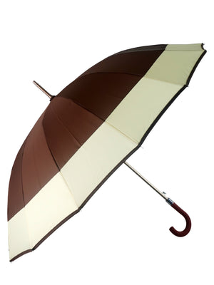 Little Surprise Box Border Large Canopy Size Umbrella for Adults - LSB - UM - BRWN - CRMBORDER