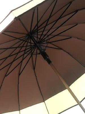 Little Surprise Box Border Large Canopy Size Umbrella for Adults - LSB - UM - BRWN - CRMBORDER