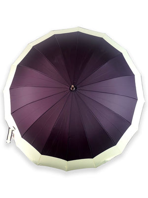 Little Surprise Box Border Large Canopy Size Umbrella for Adults - LSB - UM - CHOCLT - CRMBORDER
