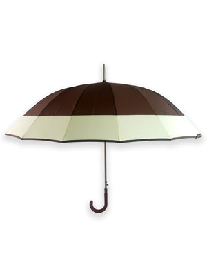 Little Surprise Box Border Large Canopy Size Umbrella for Adults - LSB - UM - BRWN - CRMBORDER